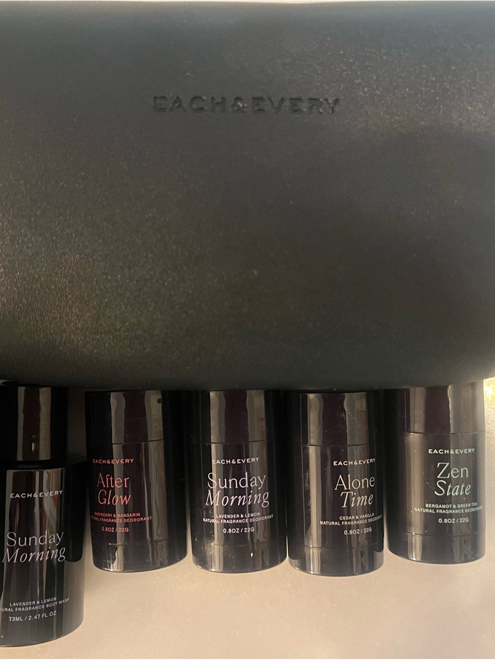 Each & Every Natural Deodorant Set — Black with bag